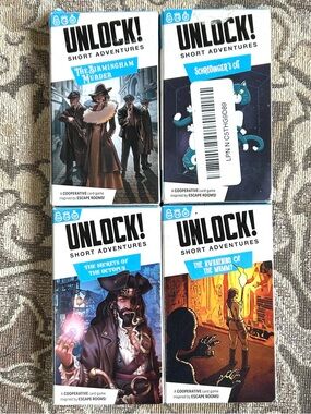 4 Unlocked! Short Adventures Card Games - Compact Escape Room Experience For 1 +